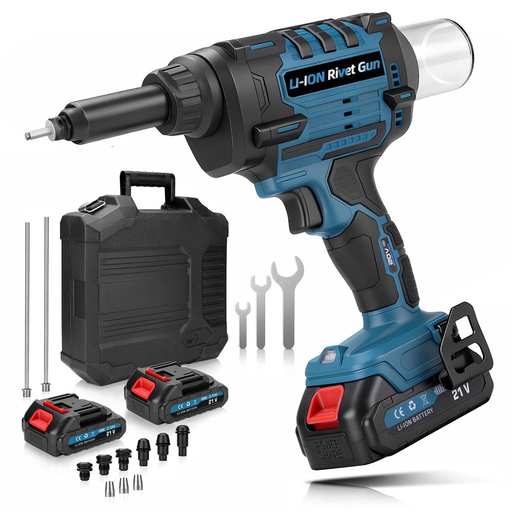 Akku Nietzange mit 2-Akkus, Bohrmaschine Set Für Alu-Nieten Produktbild 