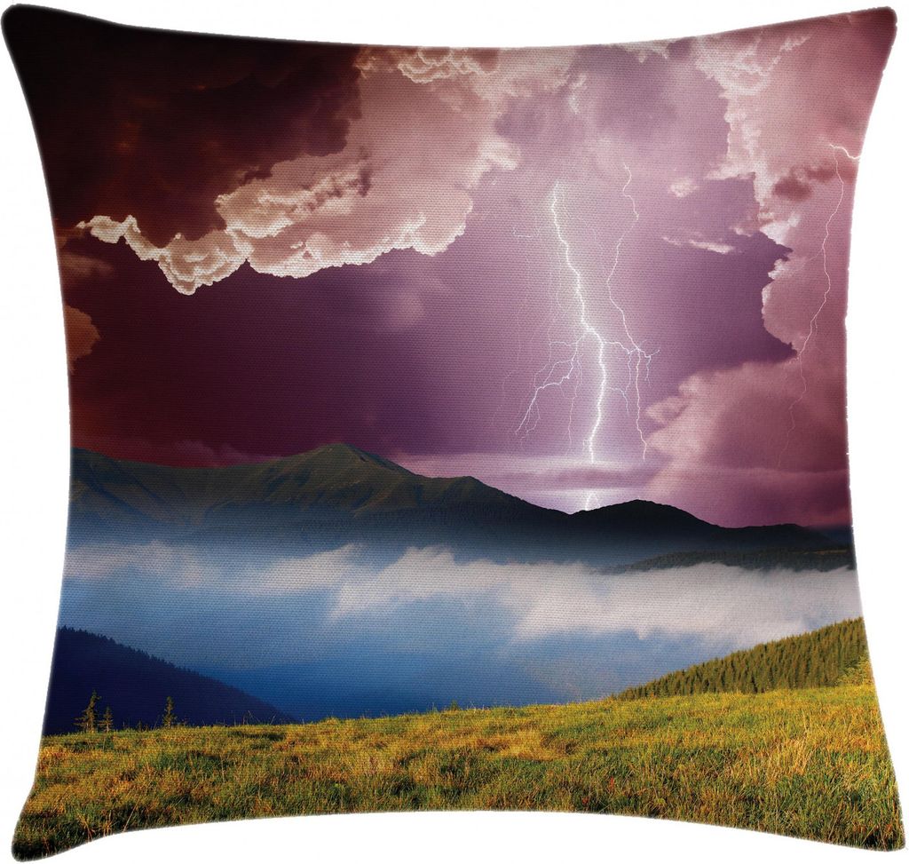 ABAKUHAUS Natur Kissenbezug, Earth Storm Rays ländlichen, Waschbar mit Reißverschluss Kissenhülle mit Farbfesten Klaren Farben Beidseitiger Druc...