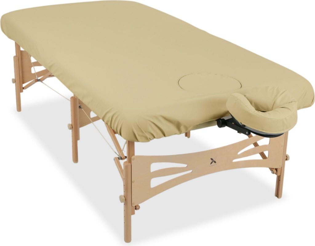 Ölresistenter Polyurethan Hygienebezug für Massageliege Integral | Behandlungsliege | Waschbar 95°C | Atmungsaktiv, Wasserdicht, Feuerfest | Beige