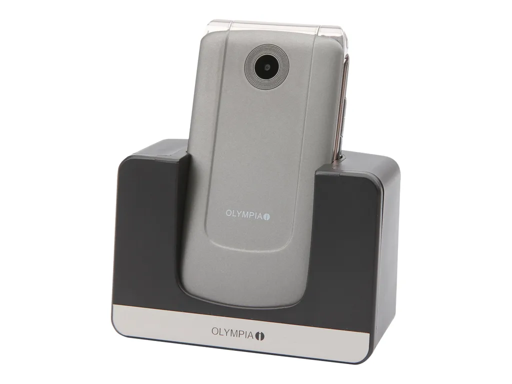 Téléphone Seniors Dual SIM Olympia avec Grandes Touches et Couleur Argent