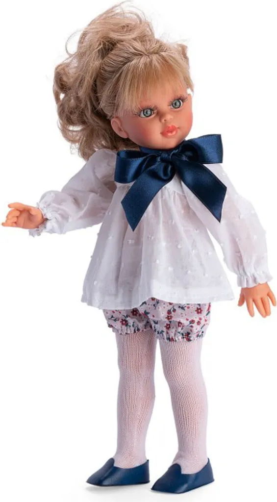 Grande poupée classique Sabrina 40 cm blonde en chemisier blanc pur