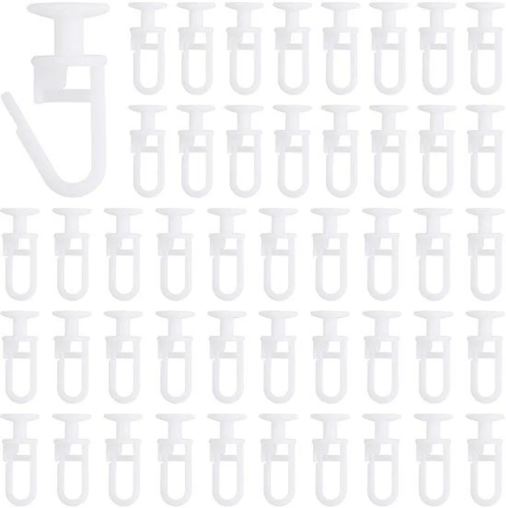 Crochets rideaux de douche 11 mm blancs : Lot de 100 anti-blocage
