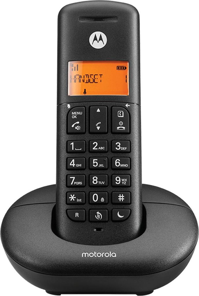 Motorola E201 DECT-Telefon Anrufer-Identifikation Schwarz