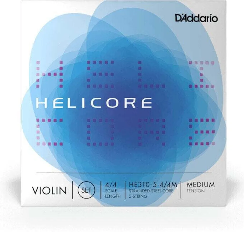 Jeu de Cordes Violon D'Addario Helicore HE310-5 Noyau Acier Flexible