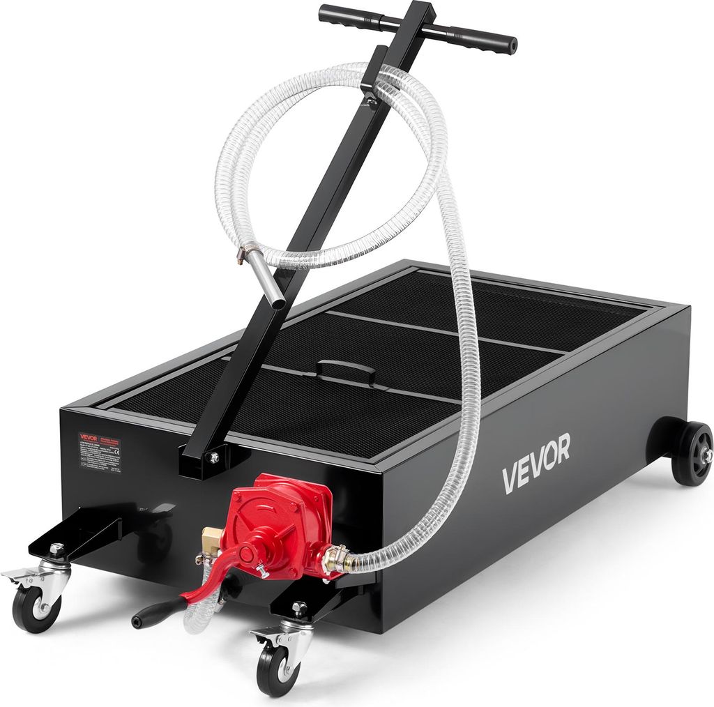VEVOR Ölablasswanne mit niedrigem Profil, 94,6 L, Ölablasswagen mit Pumpe, 2,2 m Schlauch & T-Klappgriff, auslaufsicher & korrosionsbeständig, f...