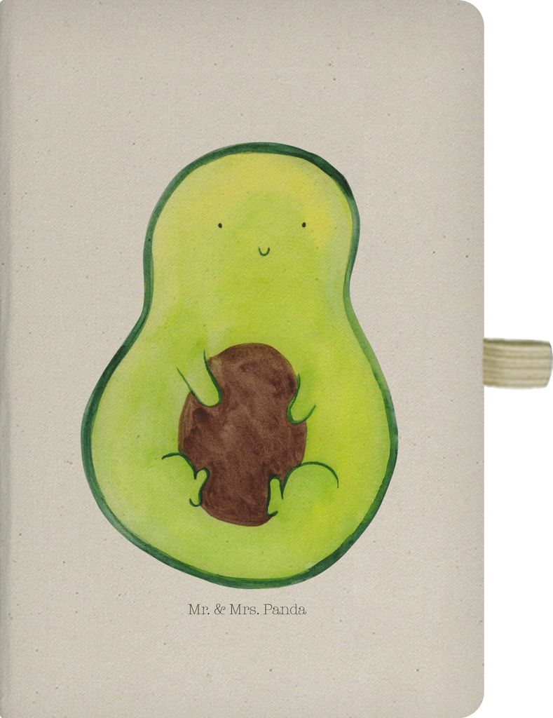 Mr. & Mrs. Panda Adressbuch Avocado Kern - Transparent - Geschenk, notizbuch, Spruch Leben, glücklich, Journal, Tagebuch, Reisetagebuch, Pflanze, ...