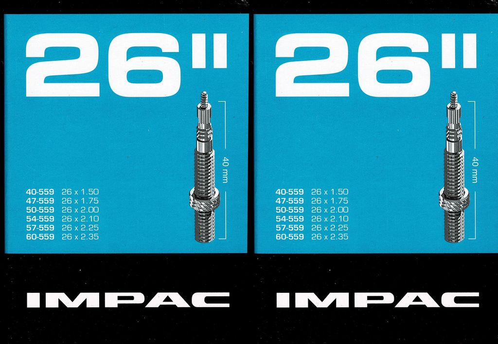 2x Impac 26 Zoll SV Schlauch Sclaverand Französisches Produktbild 