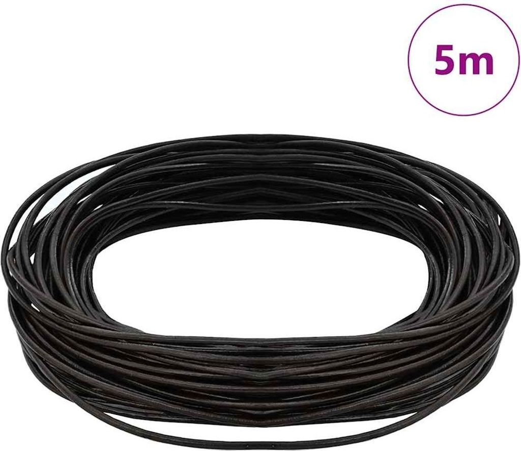 "2026 Aktion"Leder Schnur Dunkelbraun Ø1 mmx5 m Leder Promotion632998 - Bastelmaterial