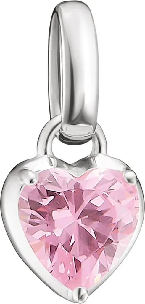 Ciondolo Thomas Sabo Cuore Argento Pietra Rosa Gennaio | Idea Regalo