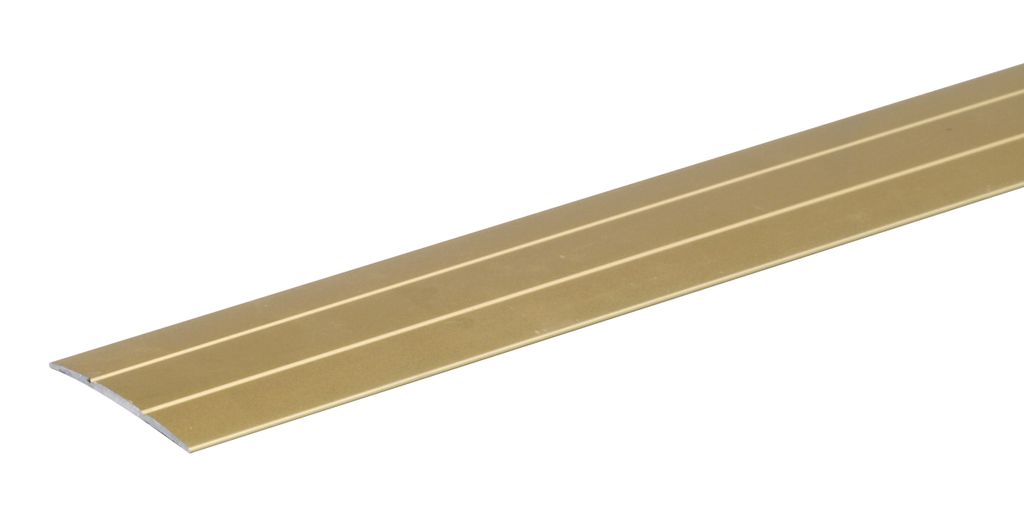 Alberts Übergangsprofil | selbstklebend, mit zwei Rillen | Aluminium, goldfarbig eloxiert | 900 x 38 mm