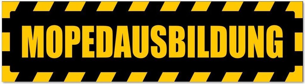 Kiwistar - Autoaufkleber - Gelb - Schwarz - 30 x 8 cm - Mopedausbildung gestreift - Hinweis Aufkleber Sticker für Auto, Kfz, Fahrrad, PKW, LKW