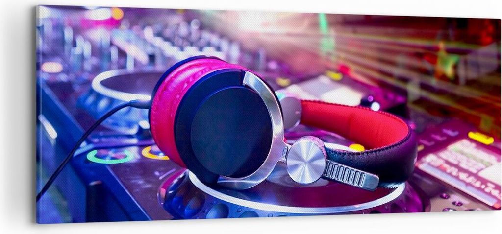 Bild auf Leinwand - Leinwandbild - Disco Nachtclub Audio Elektronik - 120x50cm - Wand Bild - Wanddeko - Leinwanddruck - Bilder - Kunstdruck - Leinw...