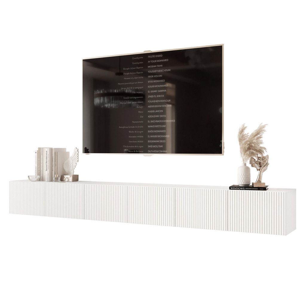 Idohome TV-Lowboard Angel 300 cm Weiß Matt -TV-Schrank, Produktbild 