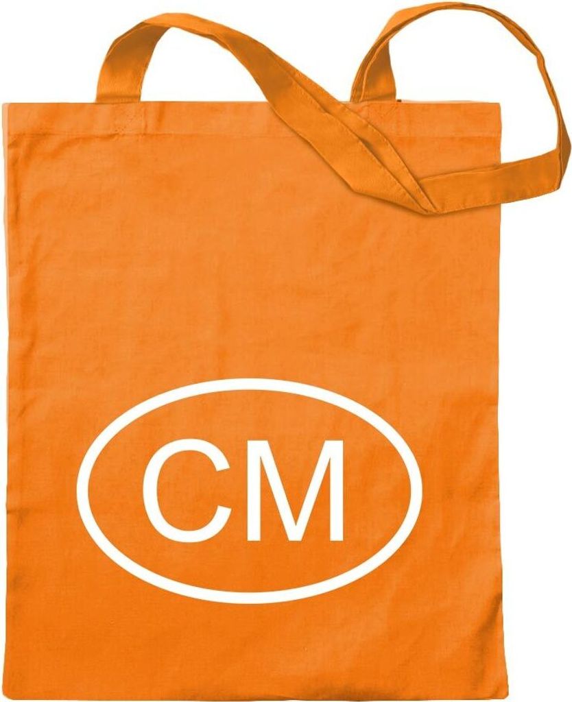 Kiwistar - Baumwolltasche - mandarin - Kamerun cm - Tragetasche Stoffbeutel Umhängetasche Langer Henkel