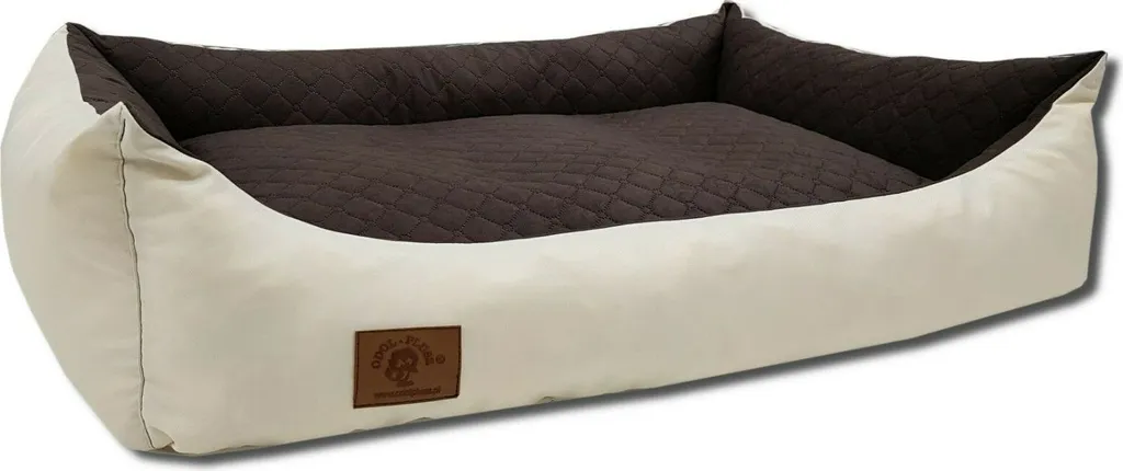 Coussin pour chien XL imperméable beige 100x70 cm avec housse lavable