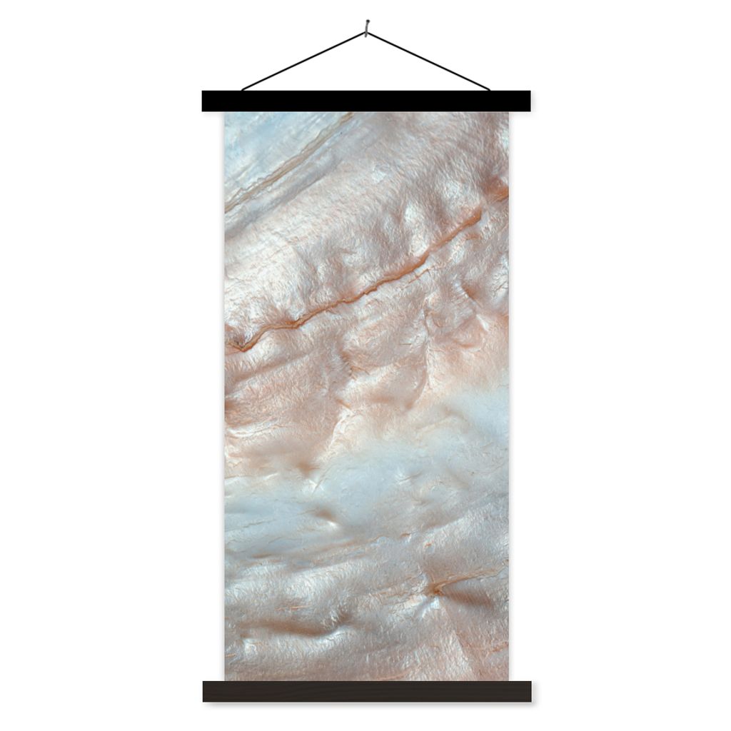 MuchoWow Textilposter Muscheln - Abstrakt - Natur 90x180 cm mit schwarzem Rahmen - Dekoration Wohnzimmer