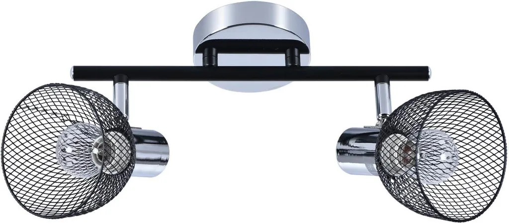 Spot de plafond design métal noir RONI 2 sources lumineuses E14 Lampex