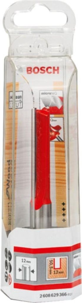 A product packaged in clear plastic, showing a router bit inside.