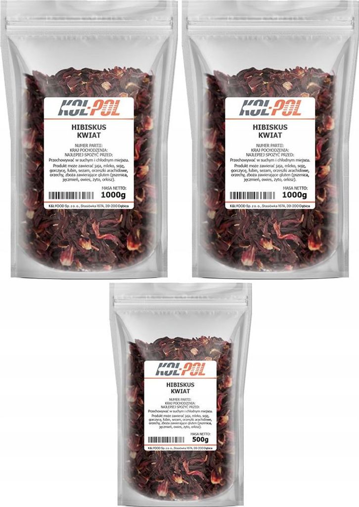 HIBISKUS SUSZONY 2,5kg Kwiat hibiskusa naturalny malwa Zdjęcie produktu 