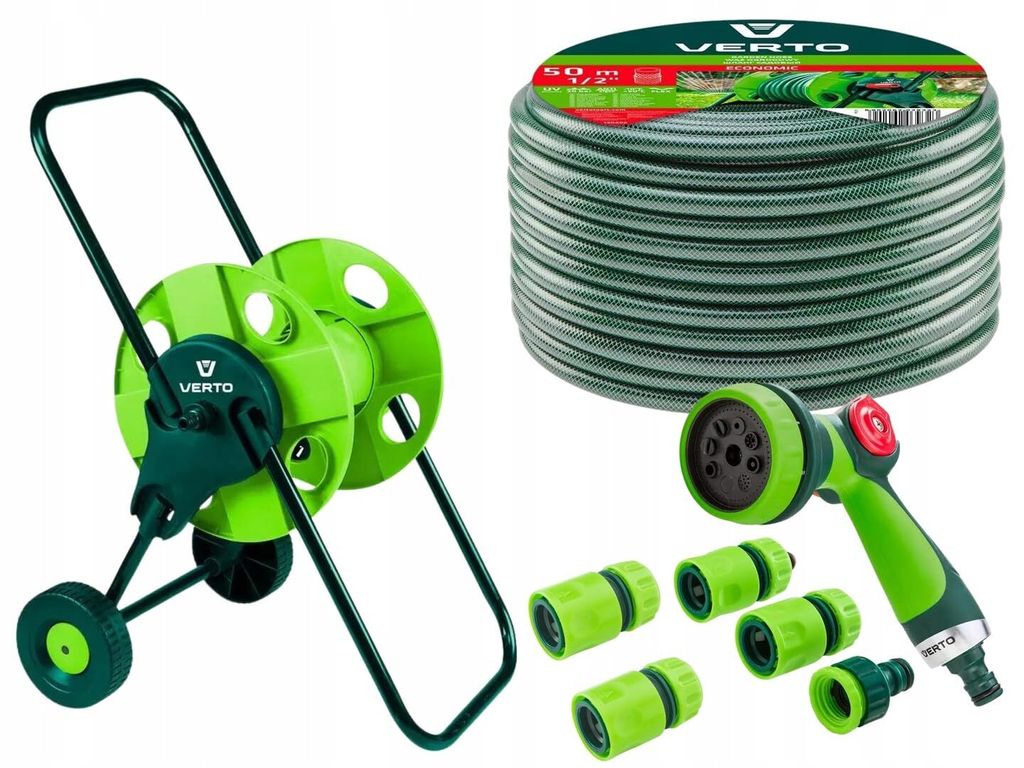 VERTO Schlauchwagen mit Schlauch 1/2 Zoll 50 m + Produktbild 