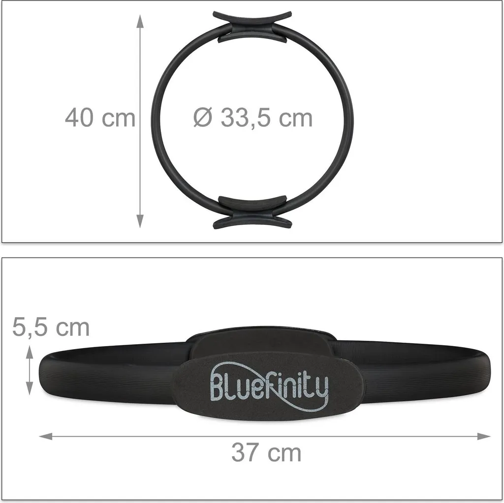 Cercle de Pilates noir Magic Circle avec mousse de protection dense - 4