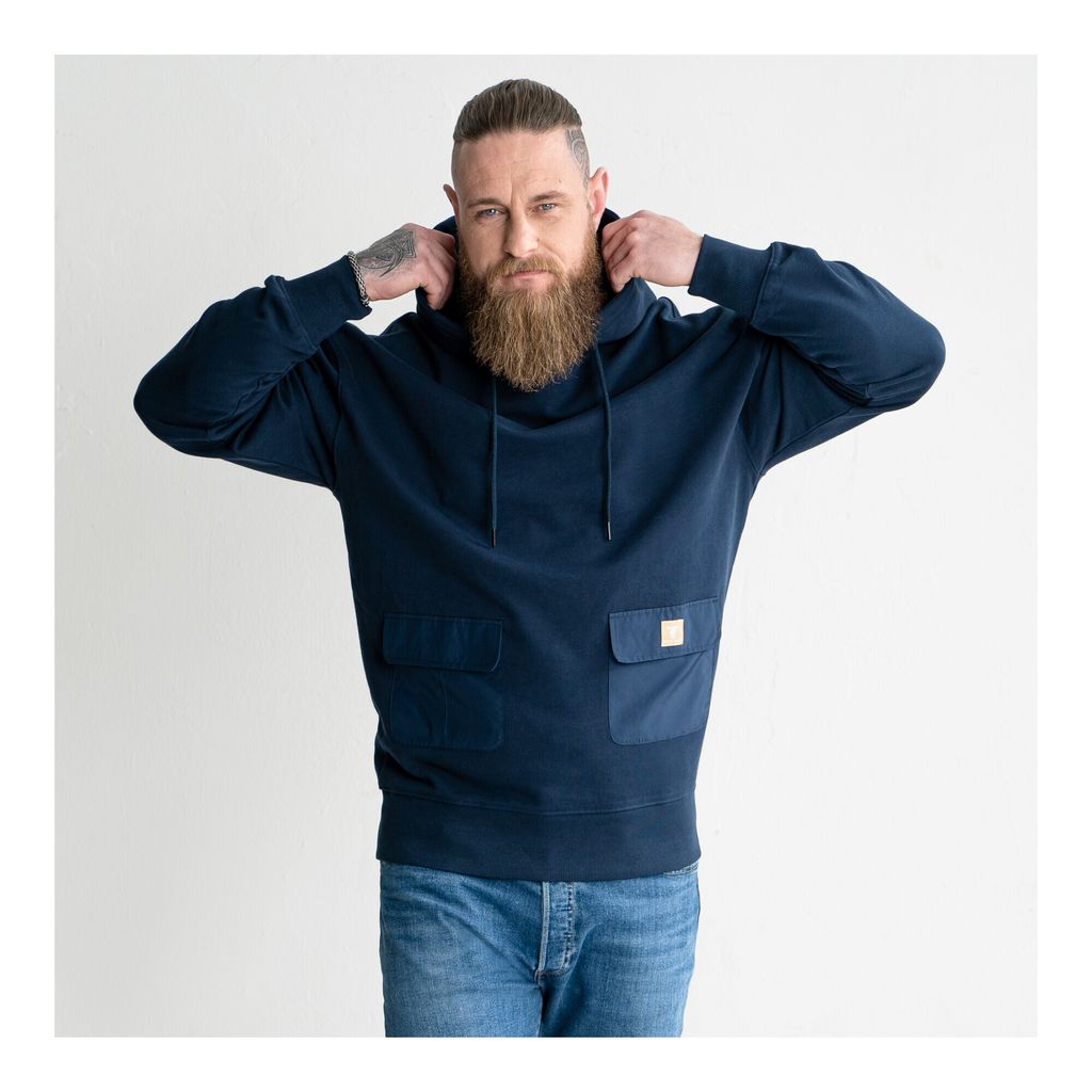 STIER Heavy Hoodie Functional Pocket organic Baumwolle XL Navy