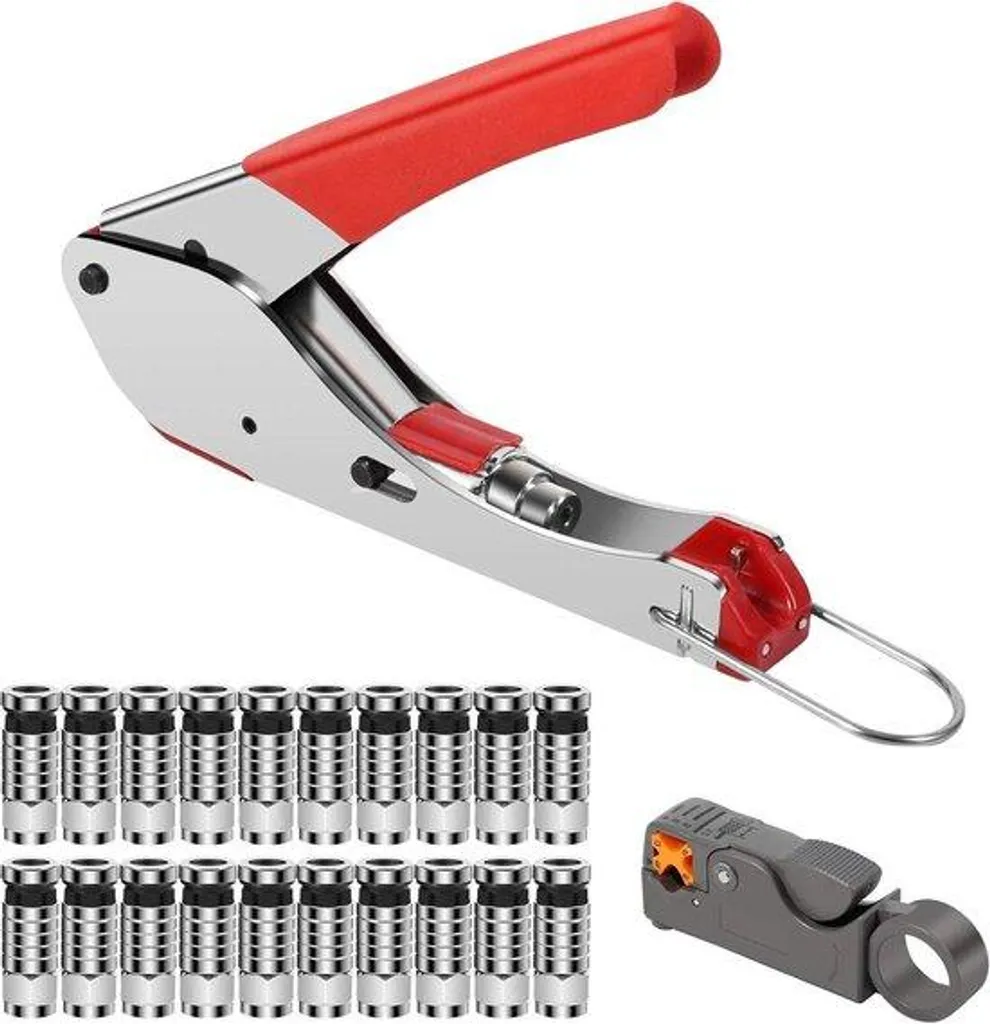 Kit pince à sertir et dénuder pour câbles coaxiaux RG58 RG59 RG6