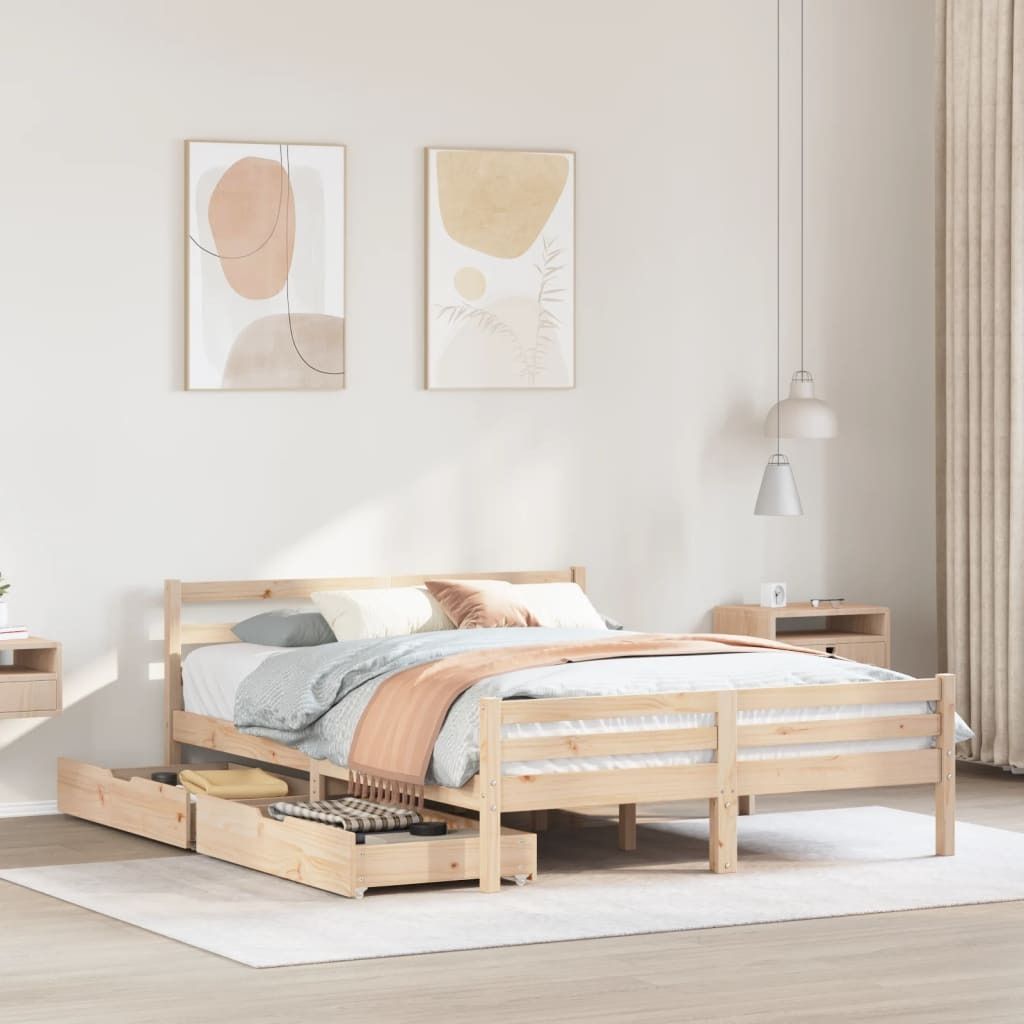Maison Exclusive - Massivholzbett ohne Matratze 140x190 cm Kiefernholz