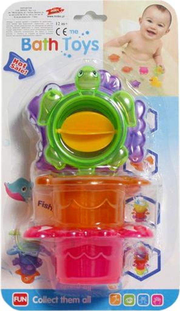 Badespielzeug Stapelbecher - 4 bunte Badebecher für Kinder - Wasserspaß für die Badewanne