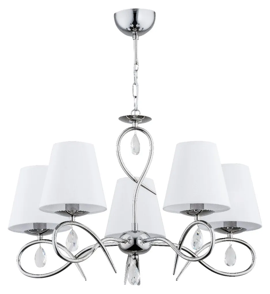 Lustre SYNA Alfa chromé blanc-transparent 5xE14 63x58cm métal design