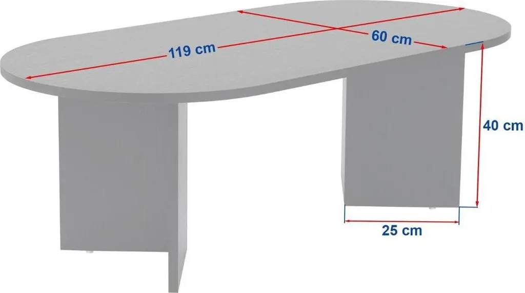 Table basse ovale anti-choc pour salon étroit, modèle compact IRIS - 9