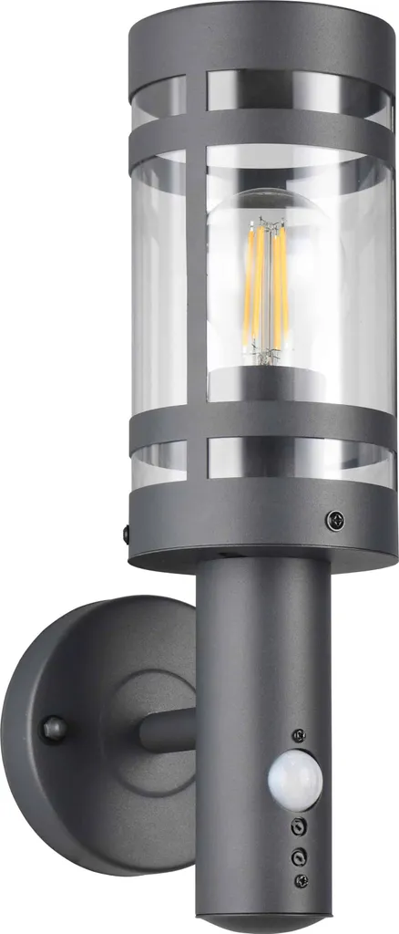 Luminaire Extérieur Mural PALOMA avec Capteur de Mouvement IP44 Anthracite