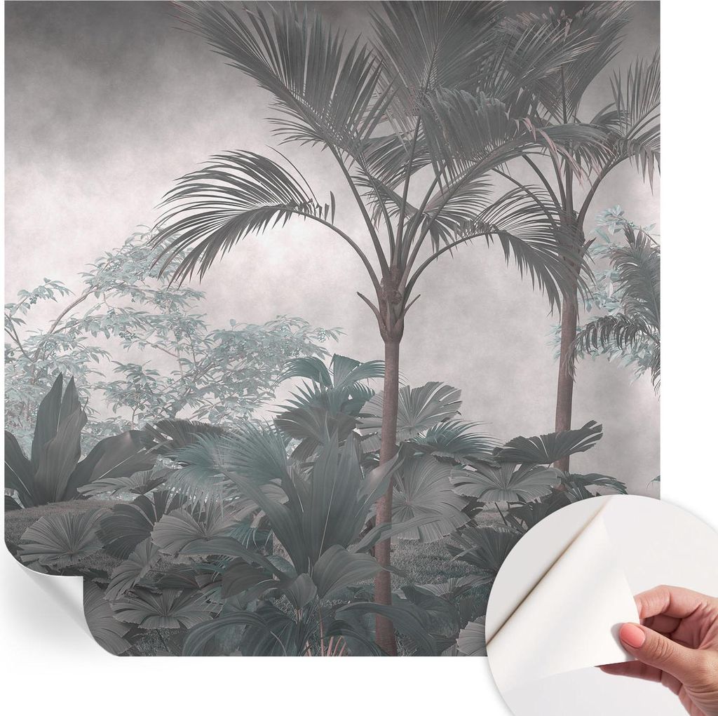 Selbstklebende Wandtapete - Dekorative Tapete für Wohnzimmer - Klebefolie für Wandbilder - Tapetenfolie für Wanddekoration - 250x250 cm - Exotis...