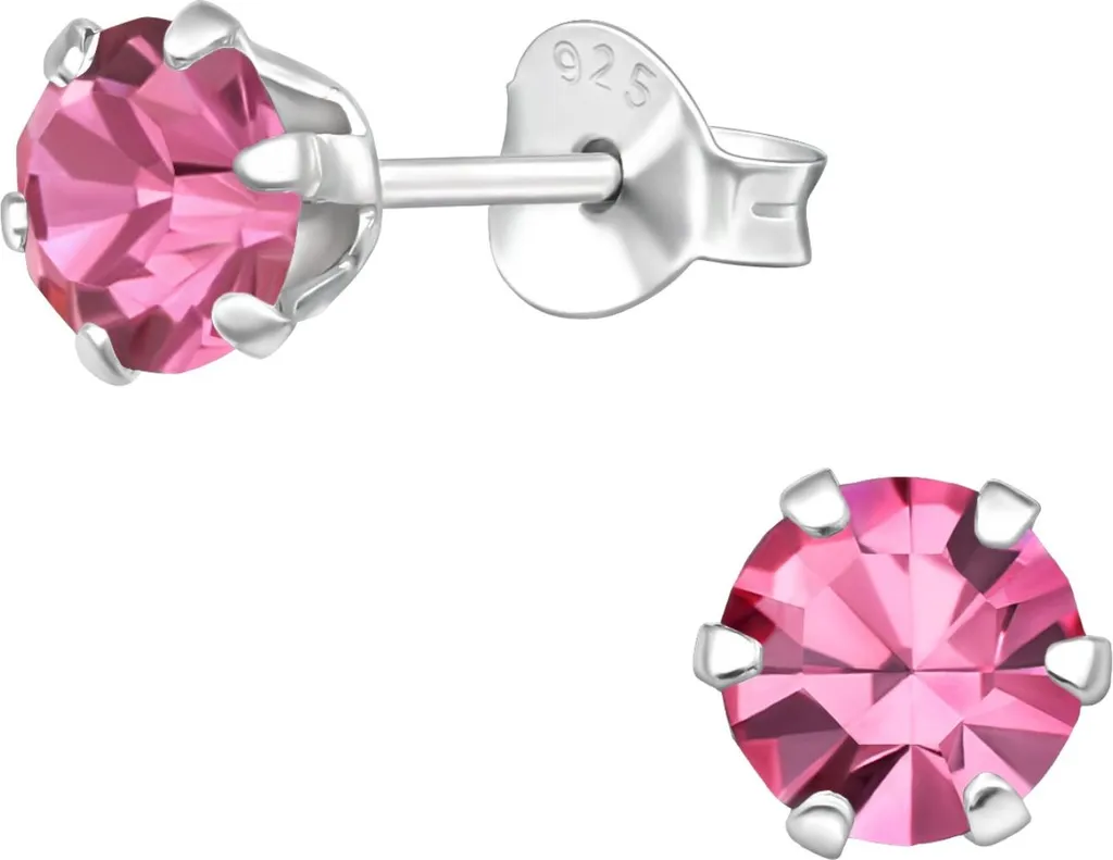 Orecchini 5mm Argento 925 con Cristalli - Alta Manifattura Italiana