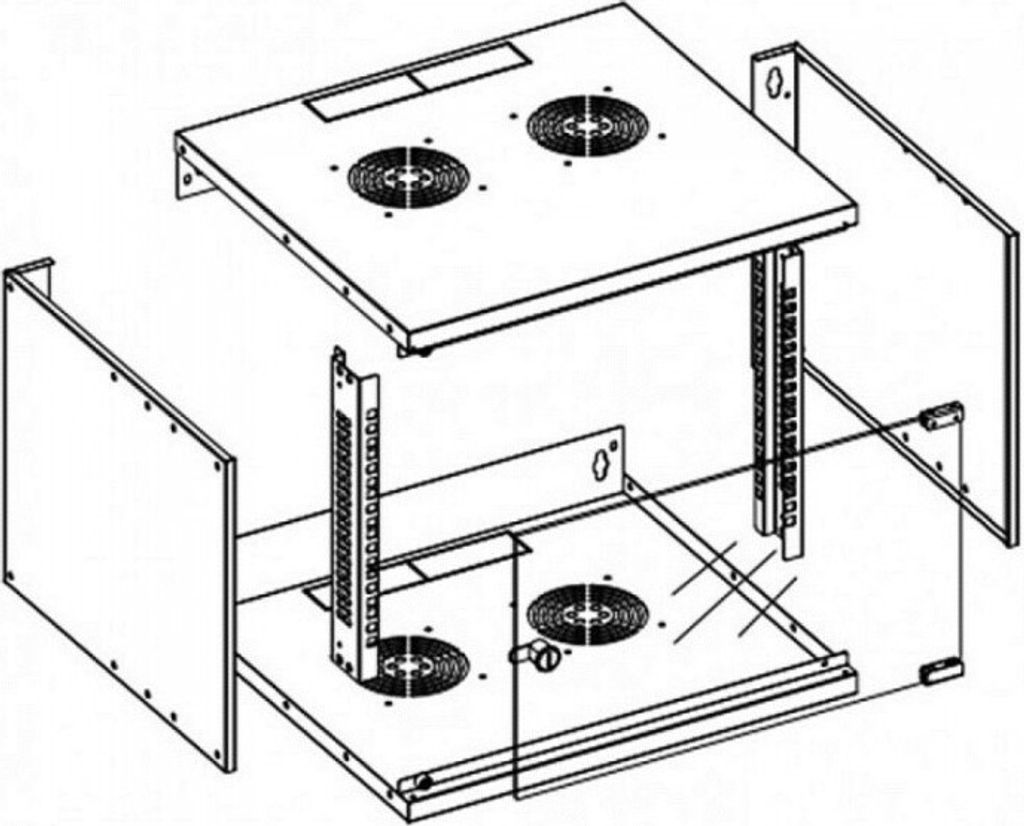 Techly Klappbares 9U 500X320 Rack 19 D Wandschrank Obrázek produktu 3