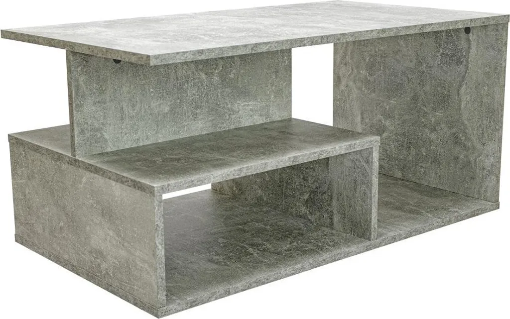Tavolino Salotto PRIMA Cemento 90x51x43 - Salvaspazio con Ripiano