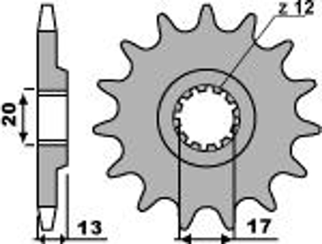 Motorrad Vordere Zahnrad PBR 2123 13 18NC Schwarz für TM125MX/SMM (520)