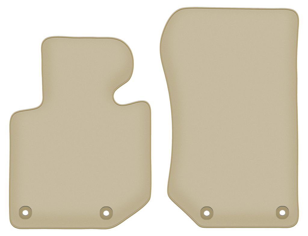 Velours-Fußmatten Vorne PREMIUM beige passend für BMW 3 E36 (1991-2000, Kompakt, Coupé, Limousine, Kombi, Touring) – mit Befestigungen – pa...