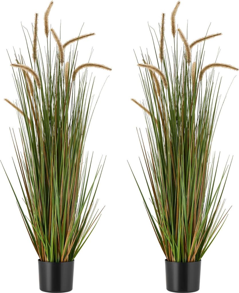 VEVOR Kunstrasenpflanze, 2er-Pack 119 cm Schachtelhalm-Schilfgras im Topf, hochwertige PVC-Kunstpflanze, künstliche Grünpflanzen, Sträucher für...