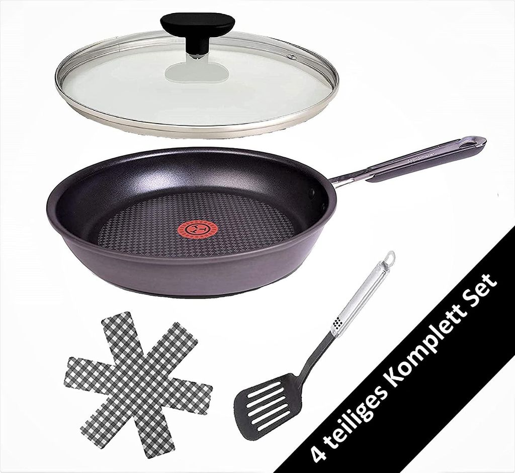 Tefal E75604 Jamie Oliver Pfanne mit Deckel 24cm Induktion, 4 TLG Set, Bratpfanne Antihaft beschichtet, Ofenfest, Spülmaschinenfest, alle Herdarten