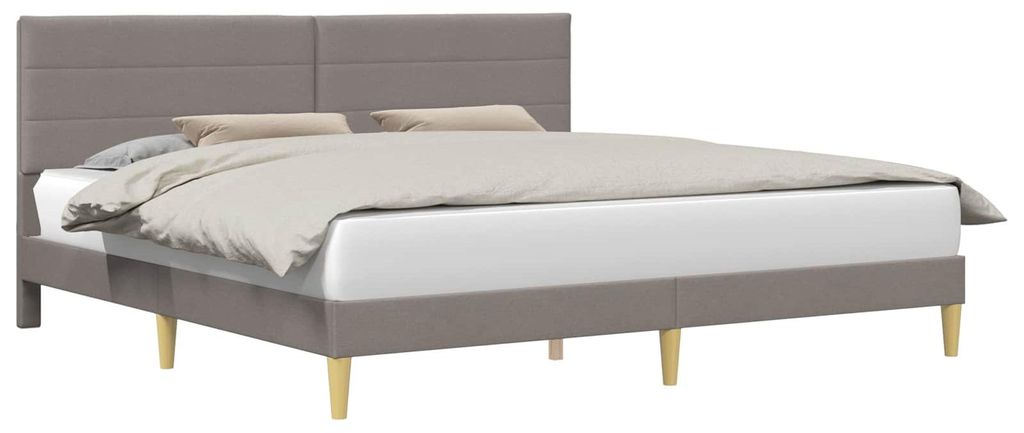 “2026 Modern“ Taupe Bettrahmen mit Kopfteil Taupe 180 x 200 cm Stoff - Designermöbel 56205 - Klassische Betten