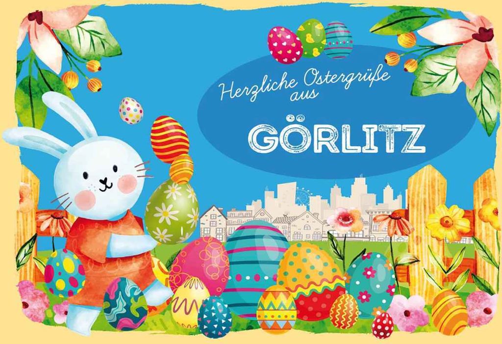 vianmo Holzschild 20x30 cm Ostergrüße GÖRLITZ Ostern