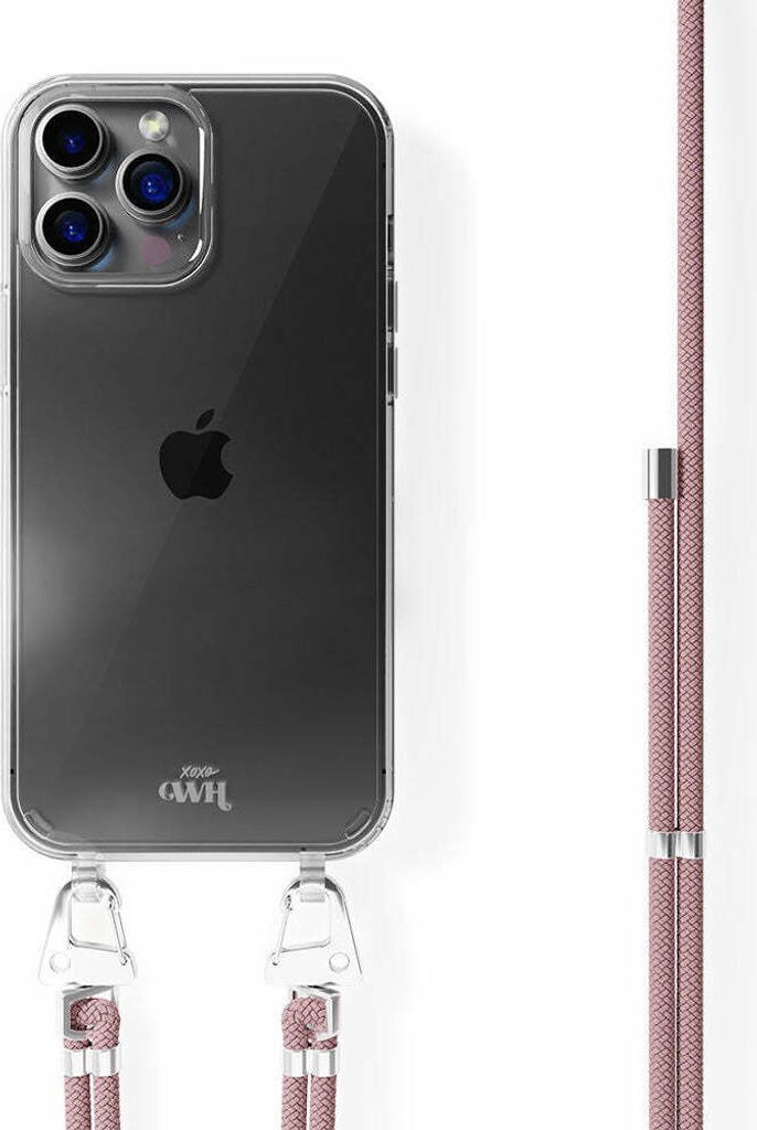 WH Hülle mit Band kompatibel mit iPhone 12 Pro Max - Rosé Vibes - Rosé Gold