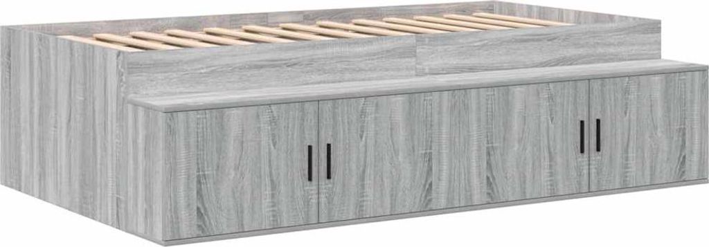 vidaXL Bettrahmen mit Speicher Graues Sonoma 80 x 200 cm Holzwerkstoff