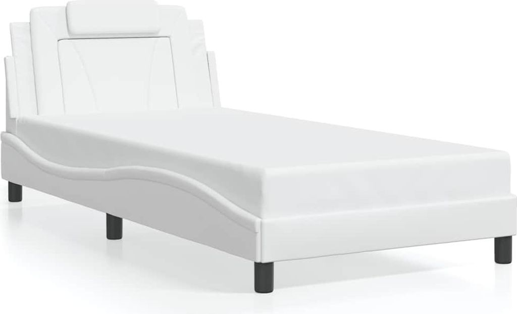 vidaXL Bettgestell "Viana" ohne Matratze Weiß 100x203 cm Kunstleder