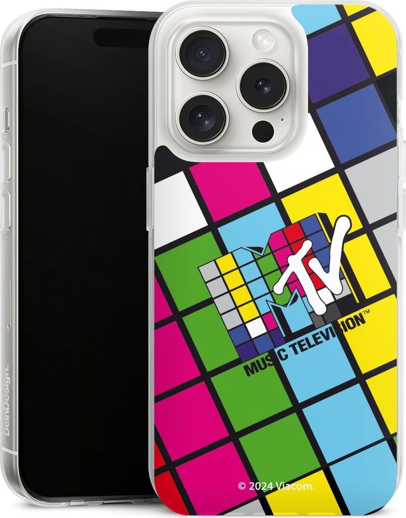 DeinDesign Handyhülle für Apple iPhone 15 Pro Silikon Hülle Case Smartphone Schutzhülle Fanartikel Offizielles Lizenzprodukt MTV Music Televison