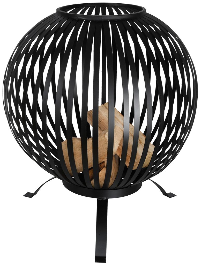Feuerkugel Garten Feuerball Stahl Rostoptik Terrasse Deko Produktbild 