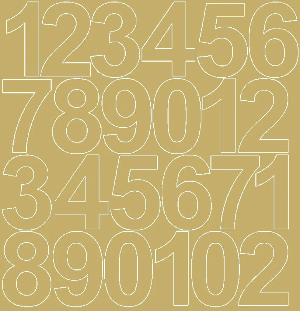 Adesivi Numerati 12cm Oro Glossy | Segnaletica Autoadesiva Premium