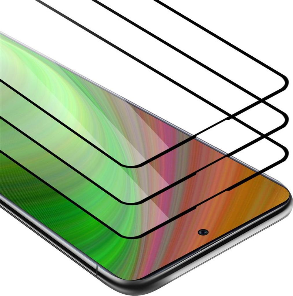 Cadorabo 3x Vollbild Panzer Folie für Samsung Galaxy A71 Schutzfolie in Weiß Tempered Display-Schutzglas