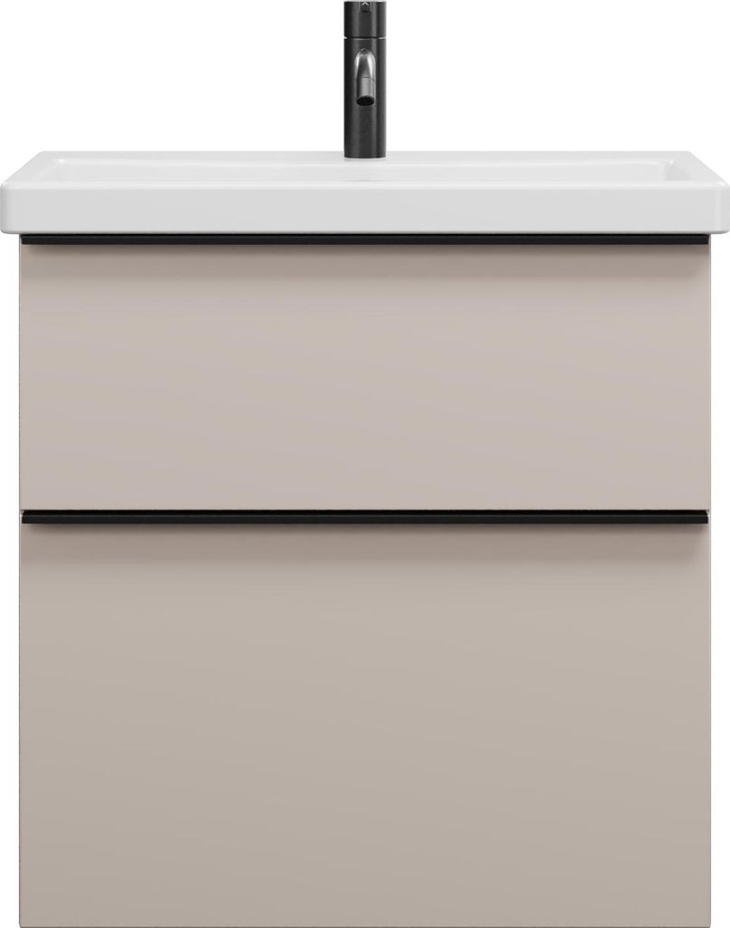 burgbad Eqio Keramik-Waschtisch inklusive Waschtischunterschrank, Breite 630mm, SEYQ063F6583C0001G0252